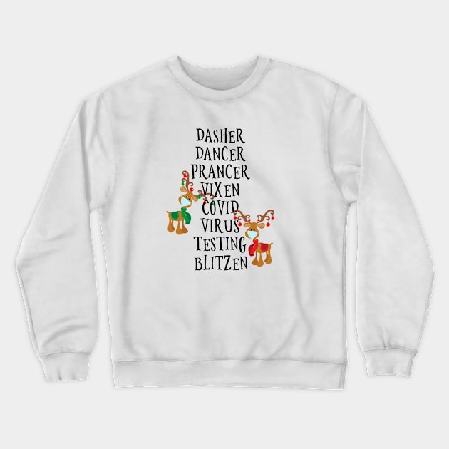 Funny Christmas 2020 Reindeer Names Crewneck Sweatshirt by ColorFlowCreations